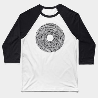 Artwork circle abstract line art - tatoo - black white - geometric Baseball T-Shirt